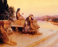 Ernst, Rudolf - Elegant Arab Ladies on a Terrace at Sunset